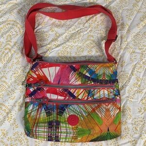 KIPLING alvar colourful tropical print zip pocket crossbody bag.